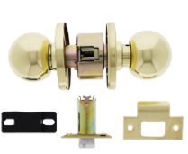 Carbine Australia Epsom Passage Set - Key Outside Button in Locks Outside 70mm Backset Polished Brass Available in  Passage & Privacy