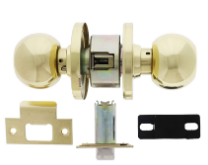 Carbine Australia Epsom Passage Set - Key Outside Button in Locks Outside 70mm Backset Polished Brass Available in  Passage & Privacy