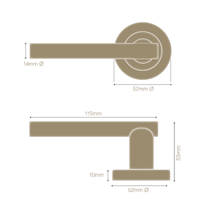 Windsor Premium NZ Charleston Round Rose Dummy Lever Available in 13 Colours