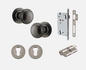 Iver Paddington Door Knob 0217 Round Rose Distressed Nickel - Passage kit , privacy kit & Entrance Kit (Dual Function 5 pin and Key Thumb 6 Pin)