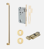 Iver Berlin Pull Handle Centre to Centre 600mm Polished Brass - Pull Handle Single ,Entrance Kit Thumb 5 Pin and Entrance Dual Function 5 Pin