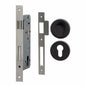 MILES NELSON ENTRANCE DOOR PULL HANDLE LOCK KIT ROUND SS BLACK ( 716SS60 + 452RDPTBLK + 451REEBLK )