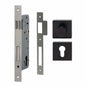 MILES NELSON ENTRANCE DOOR PULL HANDLE LOCK KIT SQUARE SS BLACK ( 716SS60 + 452SDPTBLK+ 451SEEBLK )