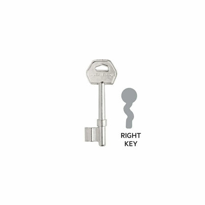 MILES NELSON ENTRANCE DOOR MORTISE LOCK 3 LEVER BLANK KEY LEFT AND RIGHT