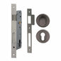 MILES NELSON ENTRANCE DOOR PULL HANDLE LOCK KIT ROUND SS SATIN GRAPHITE (716SS60 + 452RDPTSG + 451REESG)