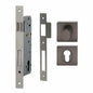 MILES NELSON ENTRANCE DOOR PULL HANDLE LOCK KIT SQUARE SS SATIN GRAPHITE (716SS60 + 452SDPTSG + 451SEESG)