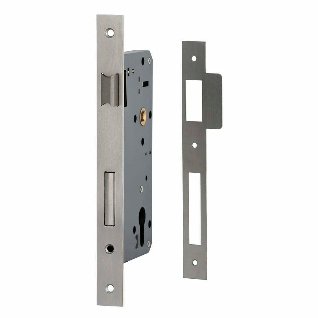 MILES NELSON ENTRANCE DOOR EURO MORTICE LOCK  45MM & 60MM BACK SET STAINLESS STEEL