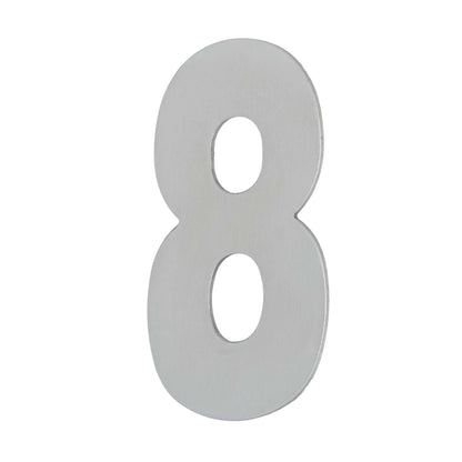 MILES NELSON ENTRANCE DOOR HOUSE NUMBER '0,1,2,3,4,5,6,7,8,9' – STICK ON 155MM STAINLESS STEEL