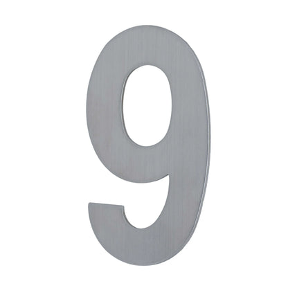 MILES NELSON ENTRANCE DOOR HOUSE NUMBER '0,1,2,3,4,5,6,7,8,9' – STICK ON 155MM STAINLESS STEEL