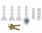Carbine Australia Sliding Window Vent Lock With C4 Cylinders White ,Silver & Black