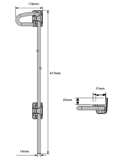 D&D Technologies DD TECH  Q-BOLT 24"(610mm) & 40"(1020mm) NARROWBRACKET FOR METAL BLACK