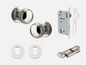 Iver Paddington Door Knob 0218 Round Rose Polished Nickel  - Passage kit ,Privacy kit & Entrance Kit (Dual Function 5 pin and Key Thumb 6 Pin)