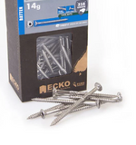 Ecko Batten Screw Stainless Steel 316 ,T-REX17- 14Gx75,90,100,125,150mm Pack of 250