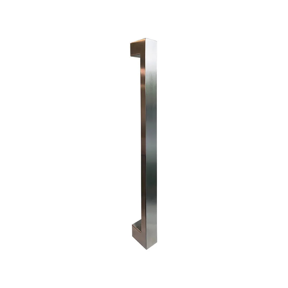 MILES NELSON ENTRANCE DOOR M1 SQUARE DOOR PULL 316SS MARINE GRADE STAINLESS STEEL AND BLACK FINISH 300,450,600,900,1200MM (BACK TO BACK PAIR)