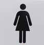 Carbine Australia Female & Male Toilet Sign - Black on Silver 150mm x 150mm Display