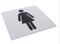 Carbine Australia Female & Male Toilet Sign - Black on Silver 150mm x 150mm Display