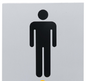 Carbine Australia Female & Male Toilet Sign - Black on Silver 150mm x 150mm Display