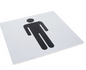 Carbine Australia Female & Male Toilet Sign - Black on Silver 150mm x 150mm Display