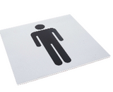 Carbine Australia Female & Male Toilet Sign - Black on Silver 150mm x 150mm Display