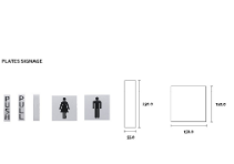 Carbine Australia Female & Male Toilet Sign - Black on Silver 150mm x 150mm Display
