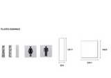 Carbine Australia Female & Male Toilet Sign - Black on Silver 150mm x 150mm Display