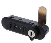 Carbine Australia Locker Lock Mechanical Combination - key Override Removable Cylinder Black  - Handed Left