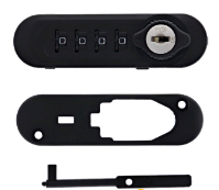 Carbine Australia Locker Lock Mechanical Combination - key Override Removable Cylinder Black  - Handed Left