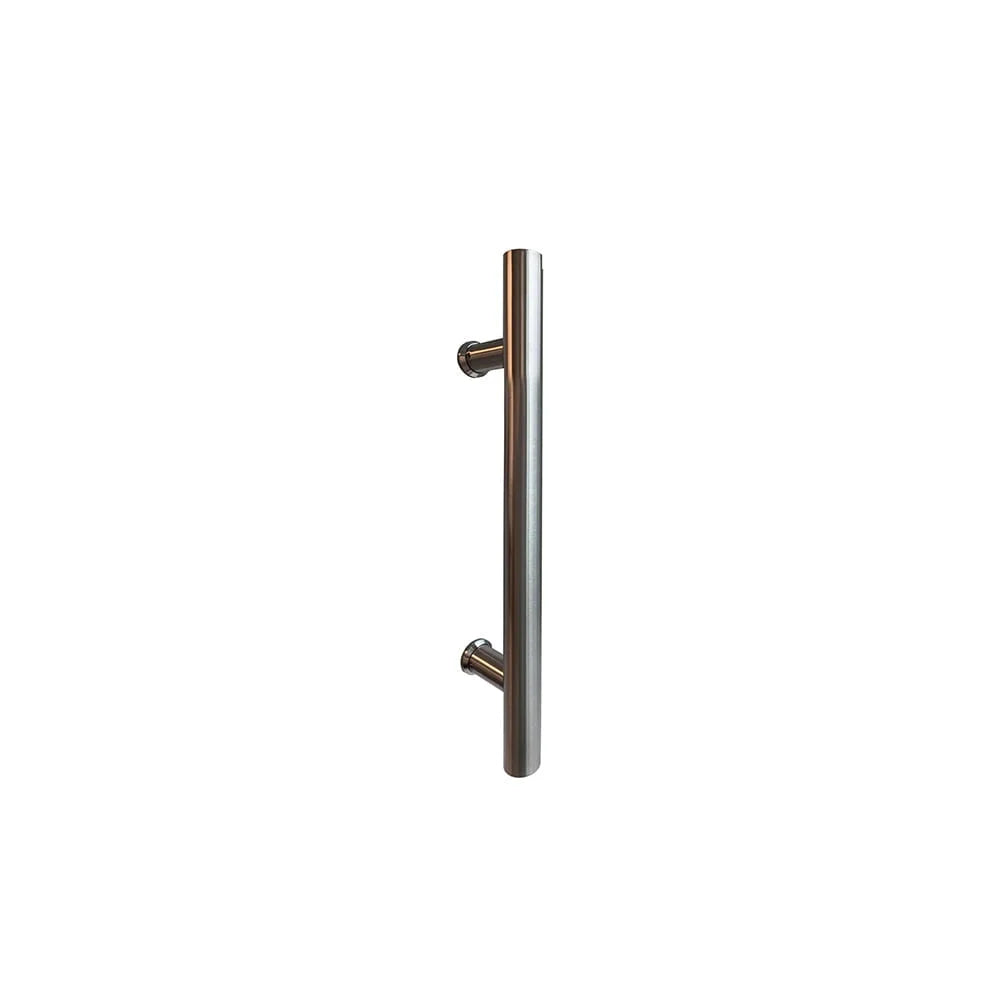 MILES NELSON ENTRANCE DOOR M3 ROUND DOOR PULL 316SS MARINE GRADE STAINLESS STEEL AND BLACK POWDERCOAT FINISH 450,600MM (BACK TO BACK PAIR)