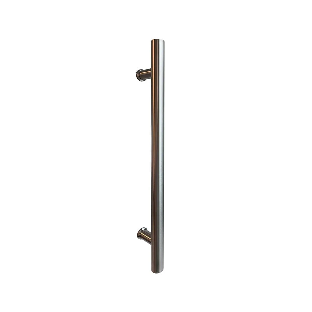 MILES NELSON ENTRANCE DOOR M3 ROUND DOOR PULL 316SS MARINE GRADE STAINLESS STEEL AND BLACK POWDERCOAT FINISH 450,600MM (BACK TO BACK PAIR)