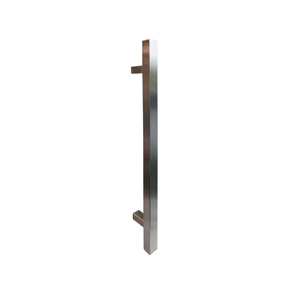 MILES NELSON ENTRANCE DOOR M3 SQUARE DOOR PULL 316SS MARINE GRADE STAINLESS STEEL AND BLACK FINISH 450,600MM (BACK TO BACK PAIR)