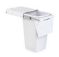 Hideaway Waste Bin , Compact Range, 1 x 50 Litres Bucket , Width 340 x Height 590 x Depth 440mm , Handle pull, & Door pull - Arctic White ( Available in 8 sizes : 1 x 15ltr,1x 20ltr ,1 x 40ltr ,1 x 50ltr ,2 x 15ltr ,2 x 20ltr ,2 x 35ltr ,2 x 40ltr )