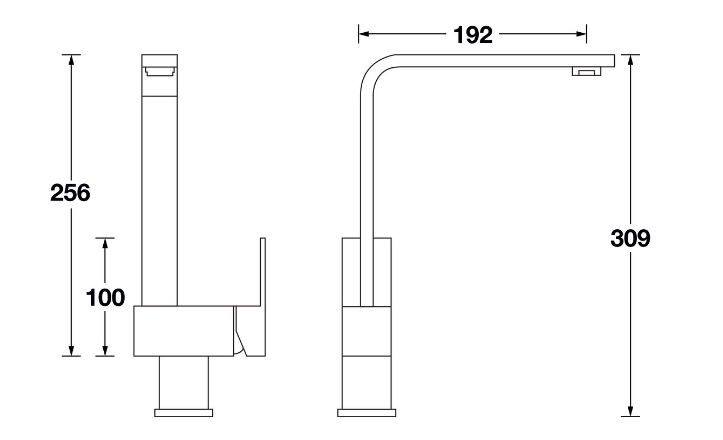 Blanco Germany Mixer Tap Flat Polished Chrome & Matt Black
