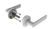 ASSA ABLOY VELOCITY 63MM ROSE ELEMENT PASSAGE ,PRIVACY & DUMMY HALF SET L3 SATIN PEARL