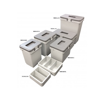 Sige Italian In-Drawer Bin BOXS with Divider Cabinet Length 194mm ,219mm, 263mm ,293mm and 365mm Height : 85mm ,310mm ,260mm & 460mm