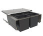 Tanova Designer Series  Pull Out Soft Close Kitchen Waste Bin 800mm Cabinets -4 Bins-White and Charcoal