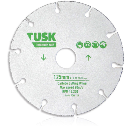 Tusk Heavy Duty Carbide Cutting Wheel - 115mm x 1 x 22.23 & 125mm x 1 x 22.23