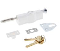 Carbine Australia Patio Bolt With C4 Wafer Type Cylinders Available in 4 Colours : White ,Silver ,Brown & Black
