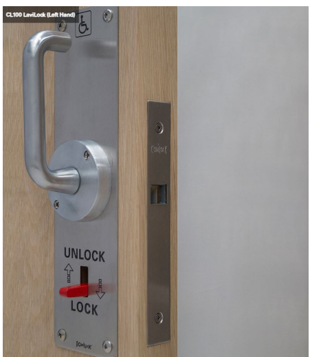 Cavity Slider For Doors Cavilock CL100 LaviLock Left Handlle Lever & Snib / Right Handle Flushturn & Emergency Left Handle Exit Free Polished Brass & Satin Chrome