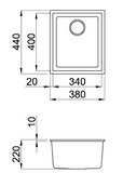 BURNS & FERALL ELLECI QUADRA ELMQ100-79 UNDERMOUNT SINGLE BOWL GRANITE METALTEK