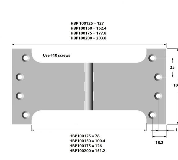 Lohala Hinge Brass Parliament 100mm x 150mm x 4.0mm - Available in 3 Colours : Brushed Nickel ,Bronze & Polished Brass