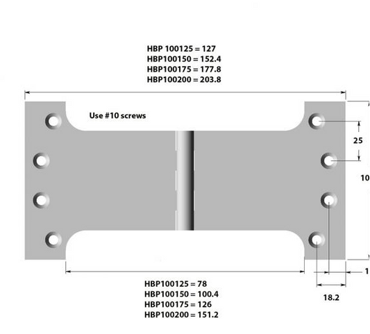 Lohala Hinge Brass Parliament 100mm x 150mm x 4.0mm - Available in 3 Colours : Brushed Nickel ,Bronze & Polished Brass