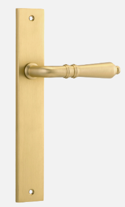 Iver Sarlat Door Lever 16200 Rectangular Backplate Brushed Gold PVD - Passage ,Privacy & Entrance