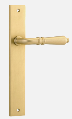 Iver Sarlat Door Lever 10200 Rectangular Backplate Brushed Gold PVD - Passage ,Privacy & Entrance