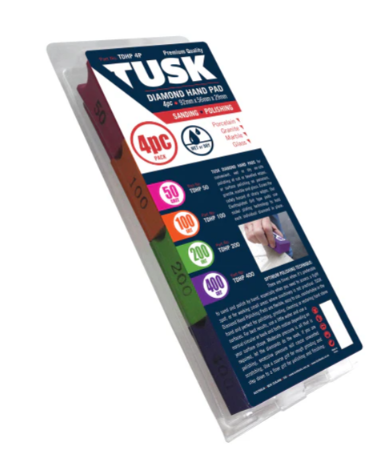 Tusk Heavy Duty Diamond Hand Pad Metal - 50, 100, 200 and 400 grit & 4pc pack