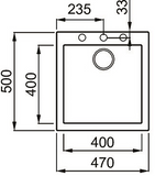 BURNS & FERALL ELLECI QUADRA METALTEK ( 400 x 400mm ) UNDERMOUNT & TOPMOUNT SINGLE BOWL ALUMINIUM