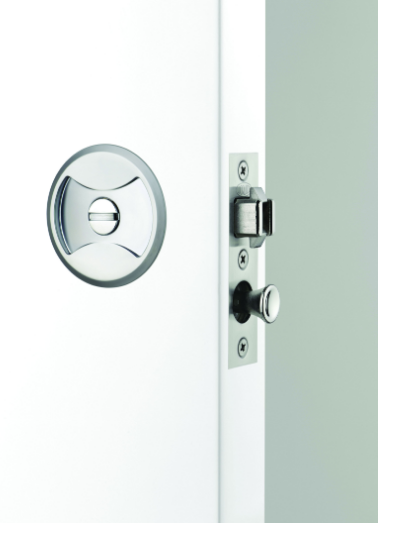 ASSA ABLOY CAVITY SLIDER PRIVACY,PASSAGE SET SATIN PEARL & NERO BLACK