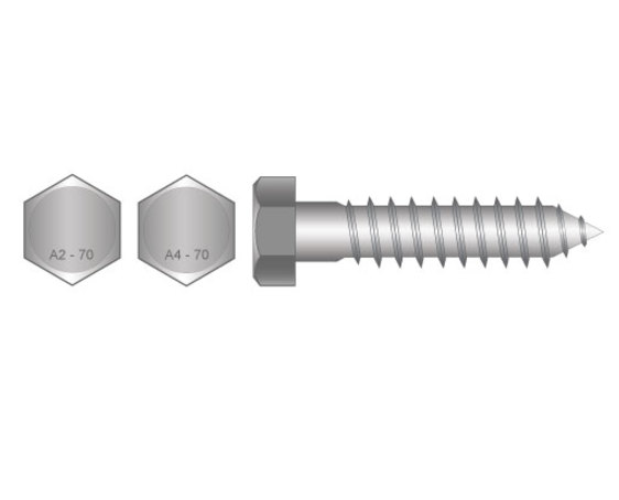 Fortress Hex HD Coach Screw 12mm x 160mm,180mm,200mm & 220mm T316 Stainless Steel -Pack of 10