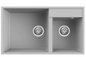 BURNS & FERALL ELLECI FLORENCE UNDERMOUNT & TOPMOUNT ALUMINIUM 420 + 280MM DOUBLE  BOWL SINK CREAM