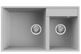BURNS & FERALL ELLECI FLORENCE UNDERMOUNT & TOPMOUNT ALUMINIUM 420 + 280MM DOUBLE  BOWL SINK CREAM