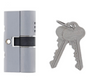 Carbine Australia Double Cylinder Complete -62 (26.10.26)  Fixed Cam - 5 pin - Satin Chrome & Polished Brass